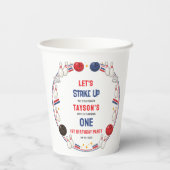 Retro Bowling 1st Birthday Party – Fun Kids  紙コップ (裏面)