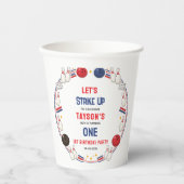 Retro Bowling 1st Birthday Party – Fun Kids  紙コップ (正面)