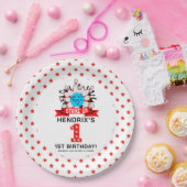 Retro Bowling Kids 1st Birthday Party ペーパープレート (パーティー)