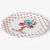 Retro Bowling Kids 1st Birthday Party ペーパープレート (アングル)