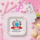 Retro Bowling Kids 1st Birthday Party ペーパープレート (パーティー)