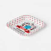 Retro Bowling Kids 1st Birthday Party ペーパープレート (傾斜あり)