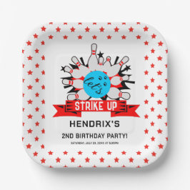 Retro Bowling Kids 1st Birthday Party ペーパープレート