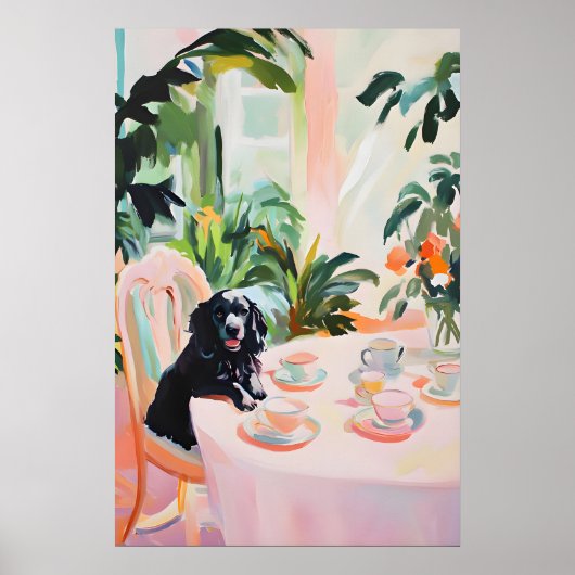 Retro Boykin Spaniel Poster, Boykin Spaniel Oil ポスター (正面)