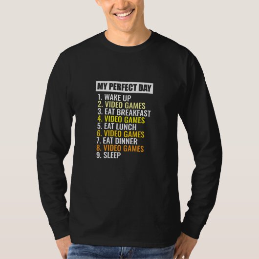 Retro Boys Video Gamers My Perfect Day Video Games Tシャツ (正面)