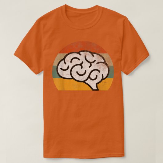 Retro Brain Neuroscience Distressed Science Funny  Tシャツ (デザイン正面)