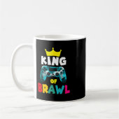 Retro Brawl King Gamer Gaming Brawler Brawl Funny コーヒーマグカップ (左)