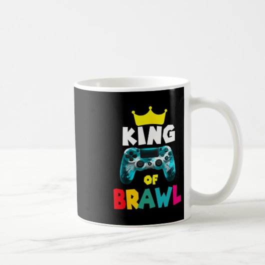 Retro Brawl King Gamer Gaming Brawler Brawl Funny コーヒーマグカップ (右)