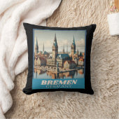 Retro Bremen Skyline  クッション (ブランケット)