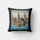 Retro Bremen Skyline  クッション (正面)