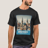 Retro Bremen Skyline Tシャツ (正面)