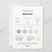 Retro Bridesmaid Proposal Info Card with Photo 招待状 (裏面)