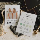 Retro Bridesmaid Proposal Info Card with Photo 招待状