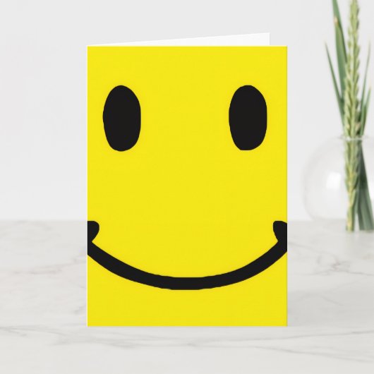 Retro Bright Big Yellow Smile Face カード (正面)