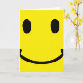 Retro Bright Big Yellow Smile Face カード (黄色い花)