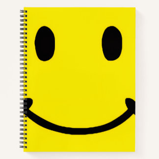 Retro Bright Big Yellow Smile Face ノートブック