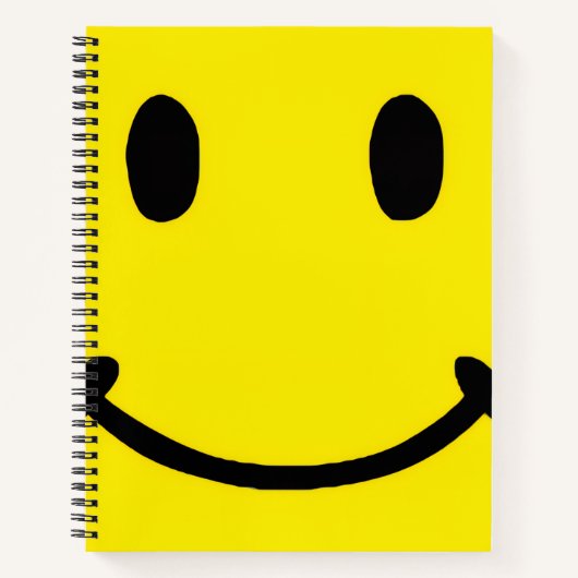 Retro Bright Big Yellow Smile Face ノートブック (正面)