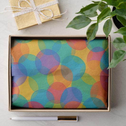 Retro Bright Colors Amorphous Shapes Art Pattern 薄葉紙 (ギフト)