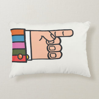 Retro Bright Fun Pointing Hand Pillow アクセントクッション