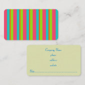 Retro Bright Stripes Business Card 名刺 (正面/裏面)