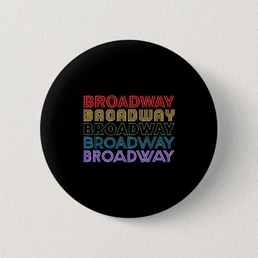 Retro Broadway Music Lover Theatre Musical Theater 缶バッジ (正面)