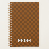 Retro Brown Checkerboard 2026 プランナー手帳 (正面)