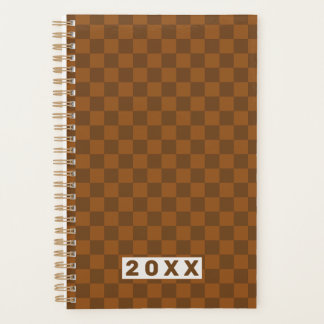 Retro Brown Checkerboard 2026 プランナー手帳