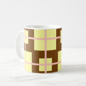 Retro Brown | Cream Checker Pattern Coffee Mug コーヒーマグカップ (正面左)