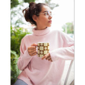 Retro Brown | Cream Checker Pattern Coffee Mug コーヒーマグカップ