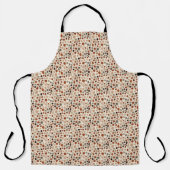 Retro Brown Dot Pattern All-Over Print Apron エプロン (正面)