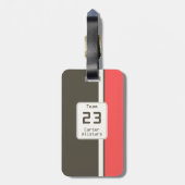 Retro Brown Red Racing Vertical Stripes ラゲッジタグ (裏面縦)