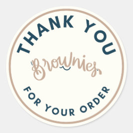 Retro Brownies thank you for your order ラウンドシール
