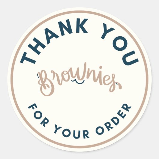 Retro Brownies thank you for your order ラウンドシール (正面)