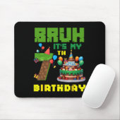 Retro Bruh It's My 7th Bday Pixel Cake Gamer 7 Yea マウスパッド (マウス)