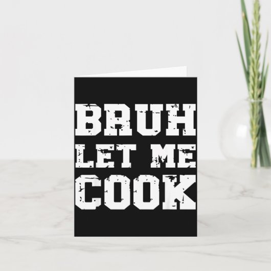 Retro Bruh Let Me Cook Meme Funny Let Him Cook Ret カード (正面)