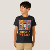 Retro Bruh We Back Funny Fox Back To School For Te Tシャツ (正面フル)