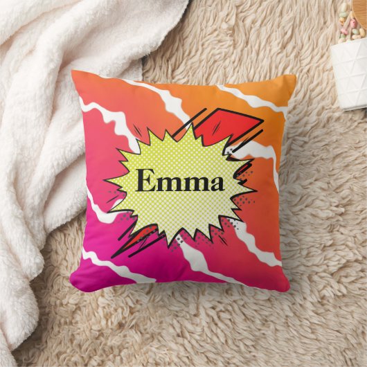 Retro bubble color comic クッション (ブランケット)