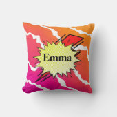 Retro bubble color comic クッション (正面)