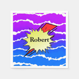 Retro bubble color comic スタンダードカクテルナプキン