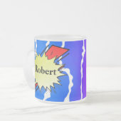 Retro bubble color comic フロストグラスマグカップ (正面左)