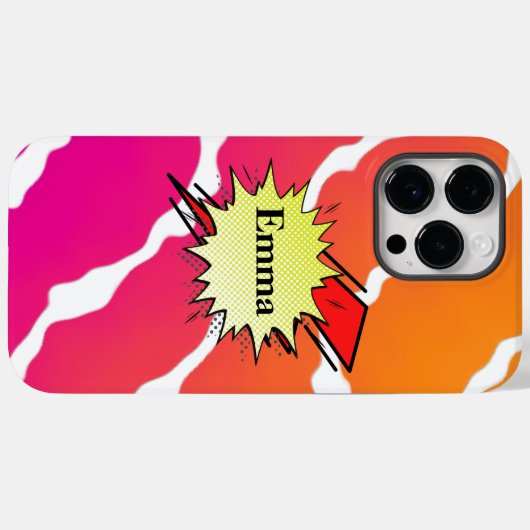 Retro bubble color comic Case-Mate iPhoneケース (裏面 (横))