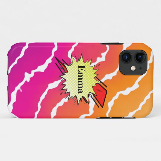 Retro bubble color comic Case-Mate iPhoneケース (裏面(横))