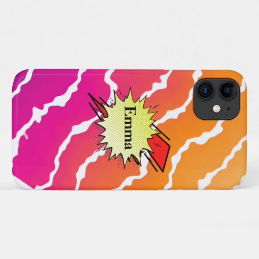 Retro bubble color comic Case-Mate iPhoneケース (裏面(横))