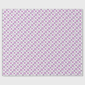 Retro Bubble Flowers (Purple and Green) Pattern ラッピングペーパー (フラット)