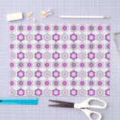 Retro Bubble Flowers (purple and green) Pattern 薄葉紙 (クラフト)