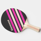 Retro Bubblegum Angled Striping with Name 卓球ラケット (横)