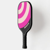 Retro Bubblegum Circle Stripe with Name ピックルボールラケット (左)
