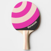 Retro Bubblegum Circle Stripe with Name 卓球ラケット (裏面)