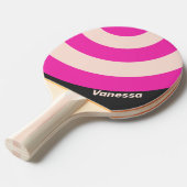 Retro Bubblegum Circle Stripe with Name 卓球ラケット (正面アングル)