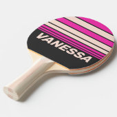 Retro Bubblegum Horizon Striping with Name 卓球ラケット (正面アングル)